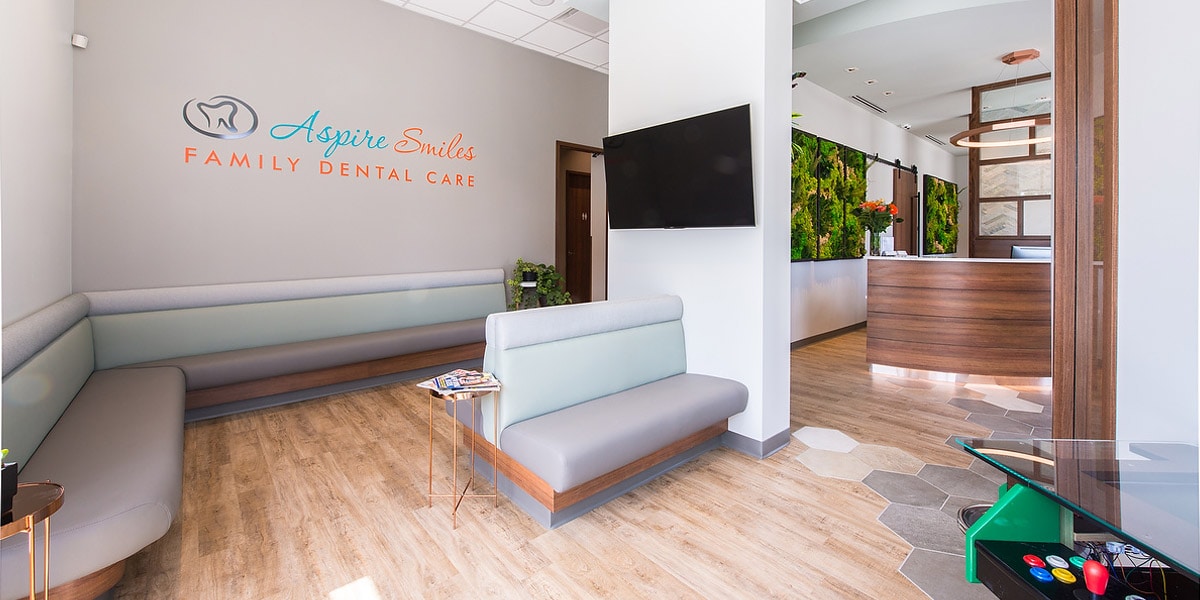 waiting area of aspire smiles family dental care
